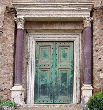 doorway temple of Romulus, Rome
